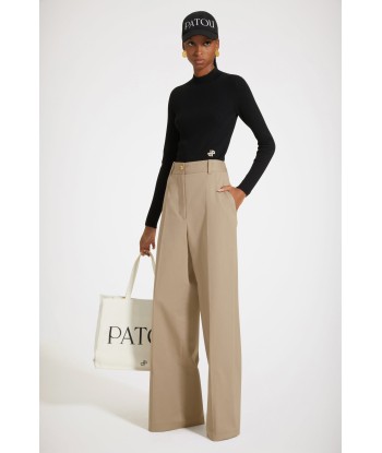 Iconic long trousers in organic cotton gabardine votre restaurant rapide dans 