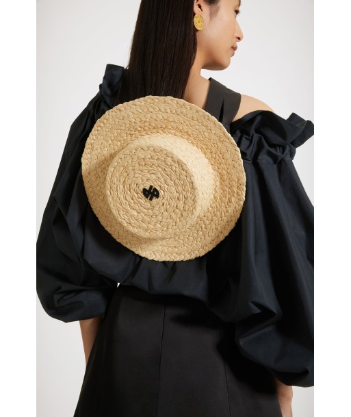 JP boater hat in raffia basket pas cher