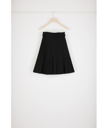 High-waisted pleated skirt in cotton-blend tweed des créatures d'habitude