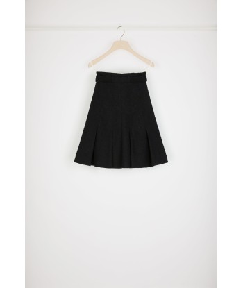 High-waisted pleated skirt in cotton-blend tweed des créatures d'habitude