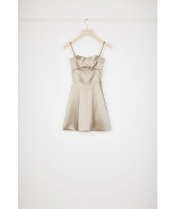 Cut-out dress in organic cotton-blend satin pas cher 