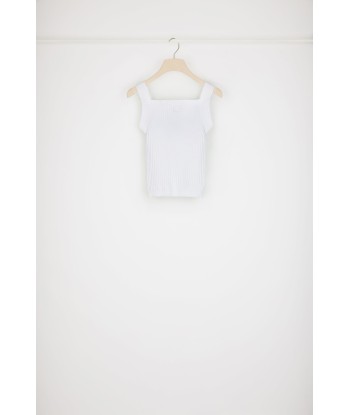 Cut-out tank top in organic cotton-blend knit du meilleur 