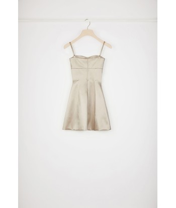 Cut-out dress in organic cotton-blend satin pas cher 