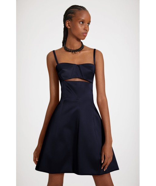 Cut-out dress in organic cotton-blend satin Les êtres humains sont 