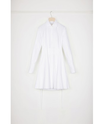 Pleated shirt dress in organic cotton solde