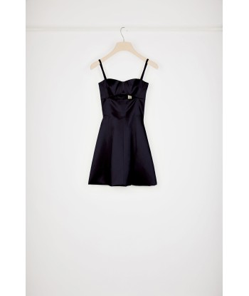 Cut-out dress in organic cotton-blend satin Les êtres humains sont 