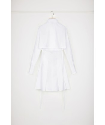 Pleated shirt dress in organic cotton solde