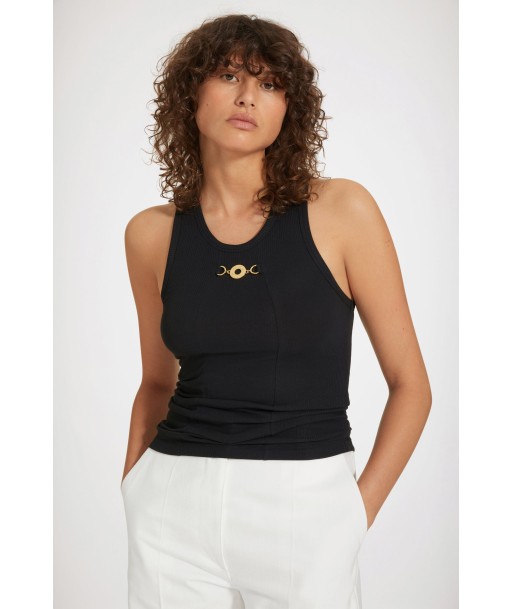 Medallion-embellished tank top in organic cotton vente chaude votre 