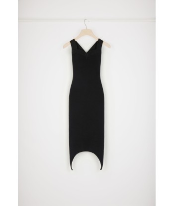 Curve hem knit dress in wool blend pas chere