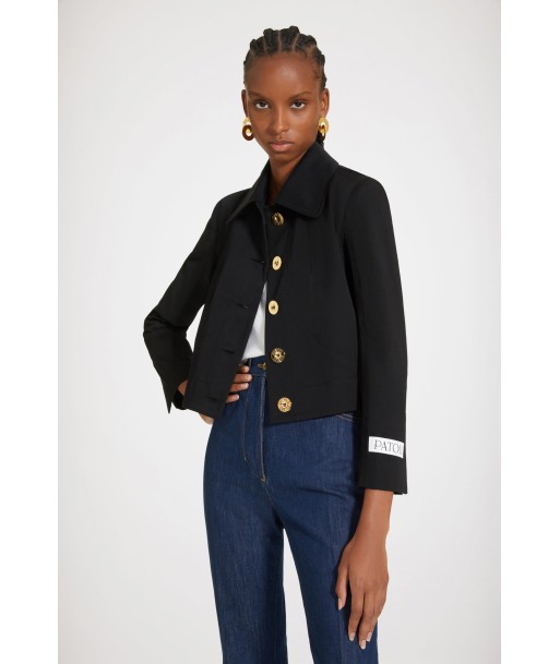 Short tailored jacket in organic cotton gabardine de votre