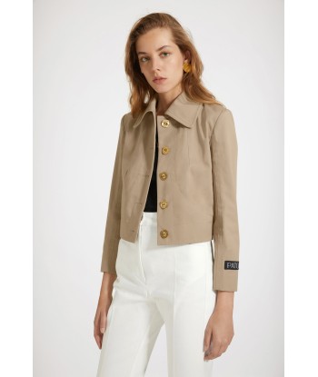 Short tailored jacket in organic cotton gabardine à prix réduit toute l'année