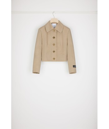 Short tailored jacket in organic cotton gabardine à prix réduit toute l'année