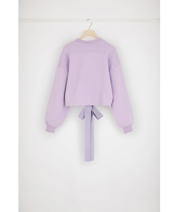 Cropped drawstring sweatshirt in organic cotton destockage