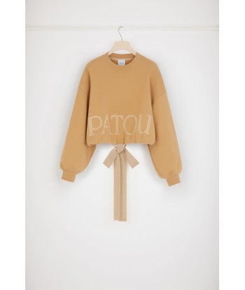 Cropped drawstring sweatshirt in organic cotton En savoir plus