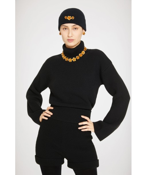 Rib knit turtleneck jumper in Merino wool Livraison rapide