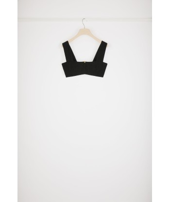 Zip-back bralette in cotton-blend tweed l'évolution des habitudes 