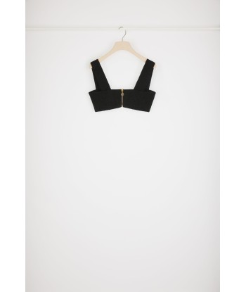 Zip-back bralette in cotton-blend tweed l'évolution des habitudes 