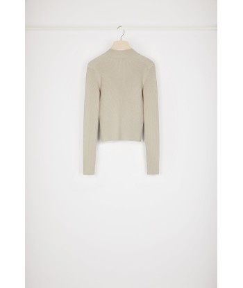 Signature rib jumper in Merino wool en linge