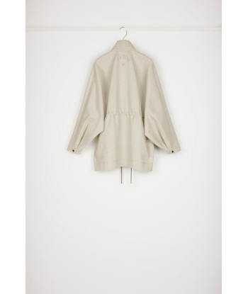 Drawstring parka in organic cotton jacquard livraison et retour toujours gratuits