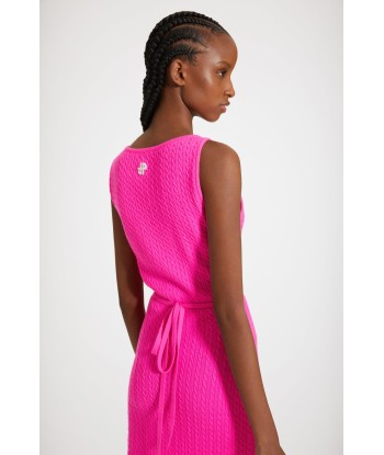 Wrap-front cable knit dress in wool and cashmere de la marque