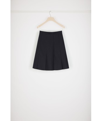 High-waisted pleated skirt in Merino wool en ligne