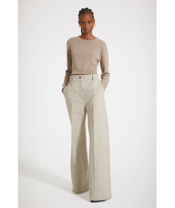 Iconic long trousers in organic cotton jacquard Livraison rapide