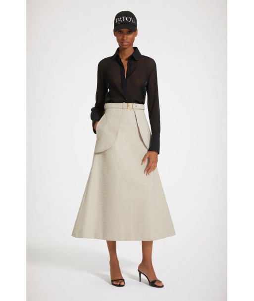 Pocket midi skirt in organic cotton jacquard Dans la société mordern