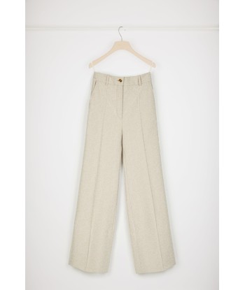 Iconic long trousers in organic cotton jacquard Livraison rapide