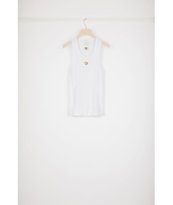 Medallion-embellished tank top in organic cotton de la marque