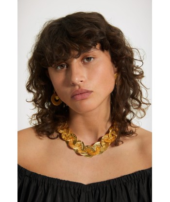 Coin choker in gold-plated brass hantent personnes