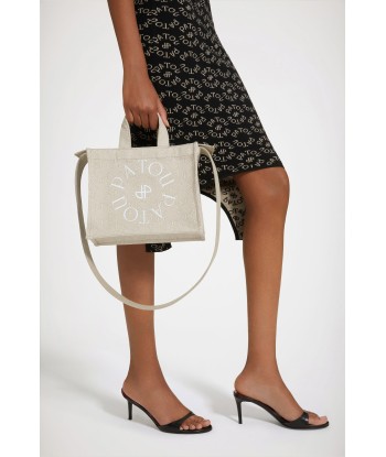 Small Patou canvas tote in organic cotton jacquard pas cher chine