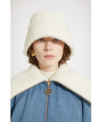 Patou bucket hat in faux shearling pas cher 