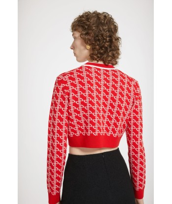 Cropped jumper in sustainable wool jacquard 2024