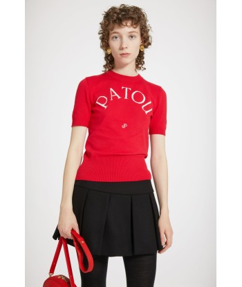 Patou jacquard knit top in organic cotton blend les ctes