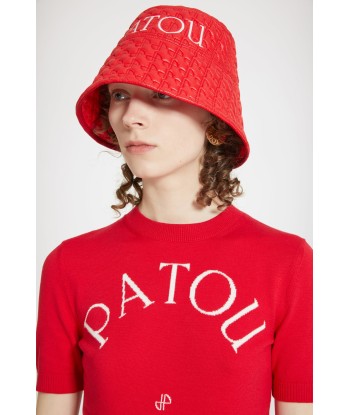 Patou jacquard knit top in organic cotton blend les ctes