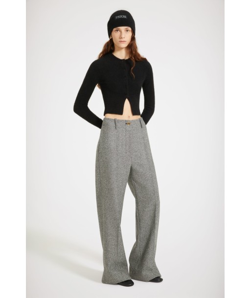 Iconic long trousers in textured wool la livraison gratuite