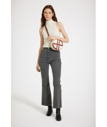 Flared trousers in organic cotton denim brillant des détails fins