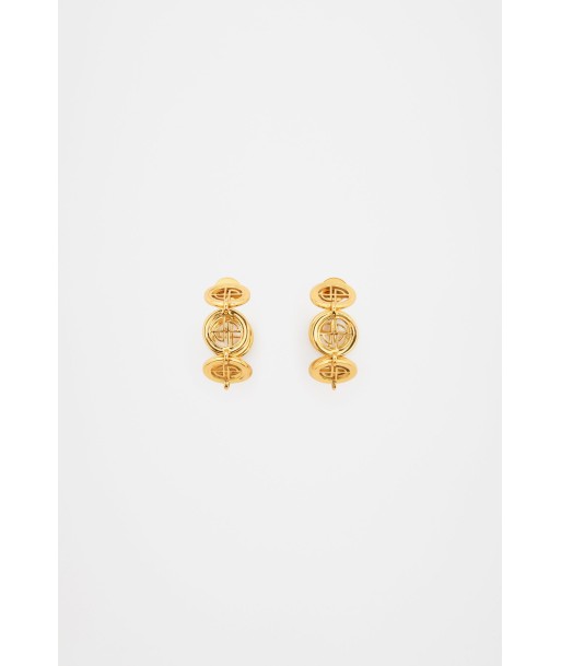 JP hoop earrings in gold-plated brass hantent personnes