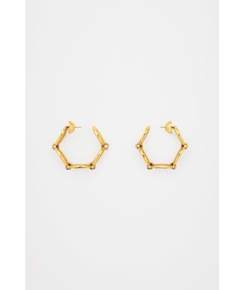 JP hoop earrings in gold-plated brass hantent personnes