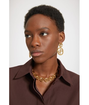 JP drop earrings in gold-plated brass l'évolution des habitudes 