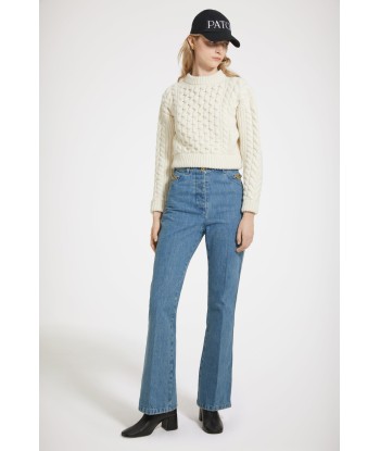 Flared trousers in organic cotton denim En savoir plus