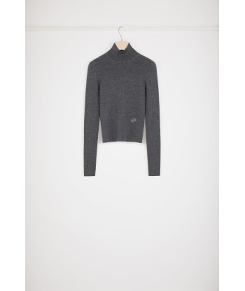 Ribbed high neck jumper in sustainable wool blend de la marque