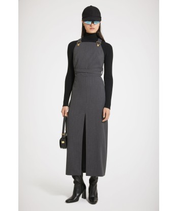 Dungaree midi dress in technical wool twill Toutes les collections ici