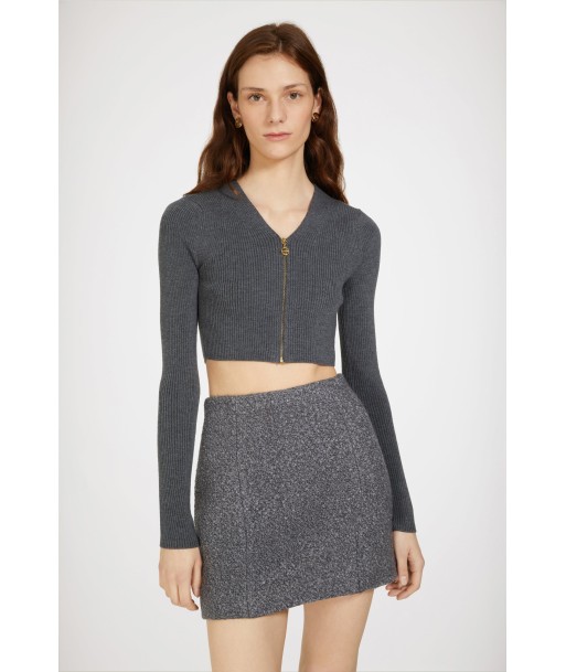 Mini skirt in wool-blend bouclé hantent personnes