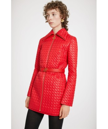 Longline zipped jacket in eco-friendly quilted nylon les ligaments