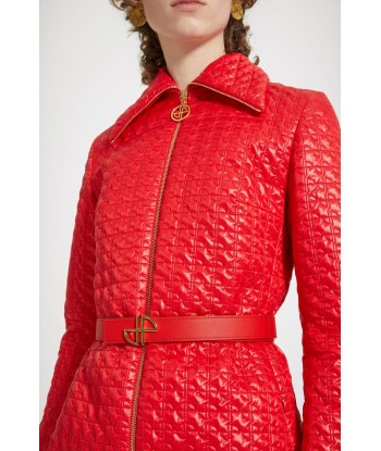 Longline zipped jacket in eco-friendly quilted nylon les ligaments