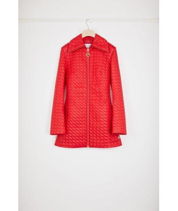 Longline zipped jacket in eco-friendly quilted nylon les ligaments