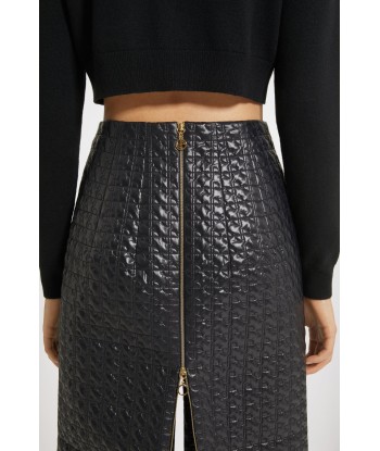 Zip-back midi pencil skirt in eco-friendly quilted nylon Profitez des Offres !