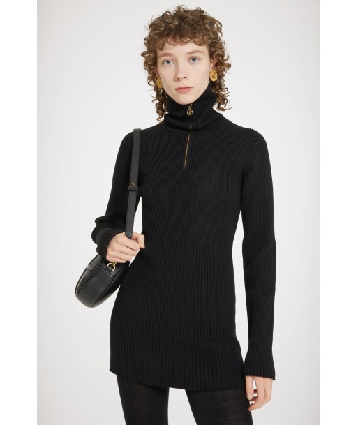 Ribbed mini dress in sustainable wool paiement sécurisé