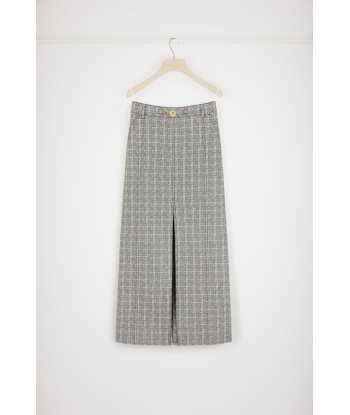 Slit midi skirt in cotton jacquard france